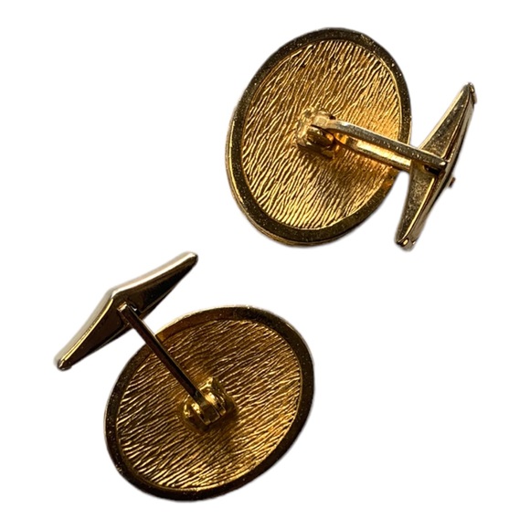 Vintage Men’s Starburst Gold Tone Stone Inlay Cuff Links - Picture 5 of 6
